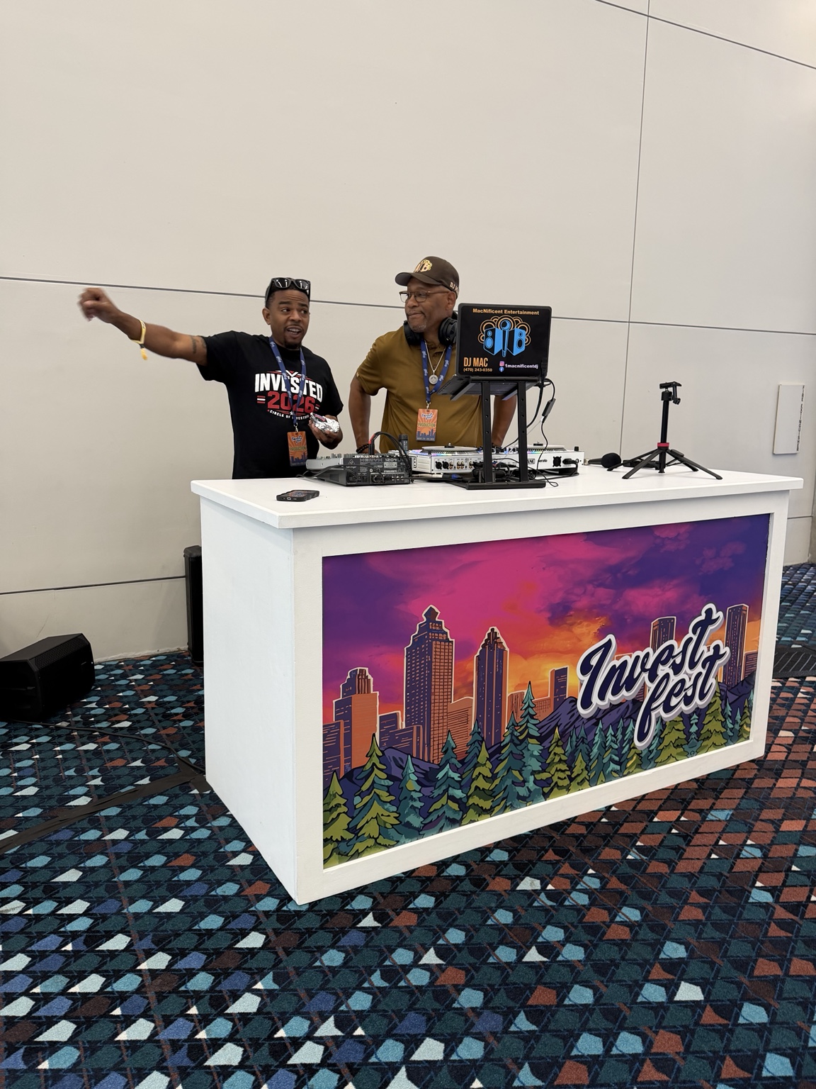 DJ Battio working with the DJ team at Invest Fest in Atlanta