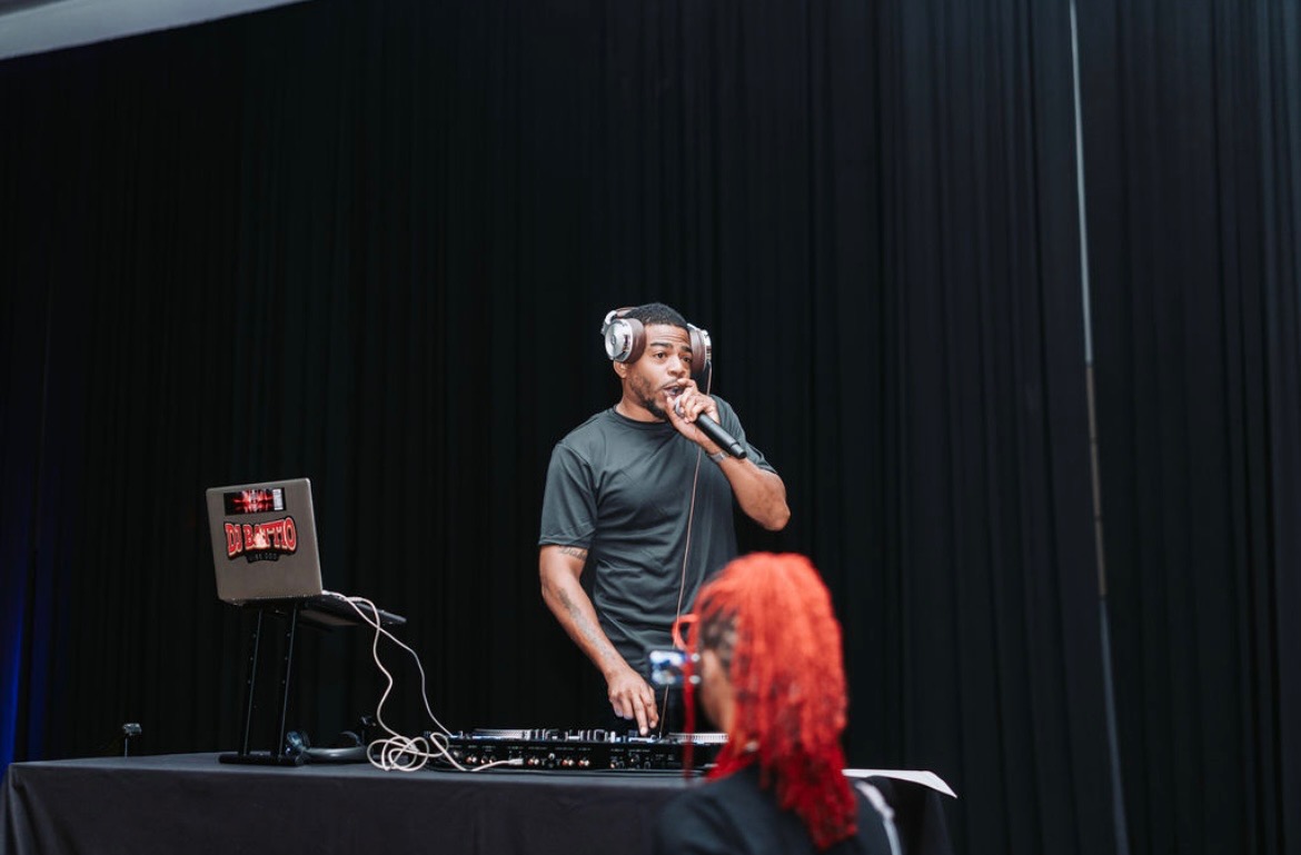 DJ Battio performing for a live event audience