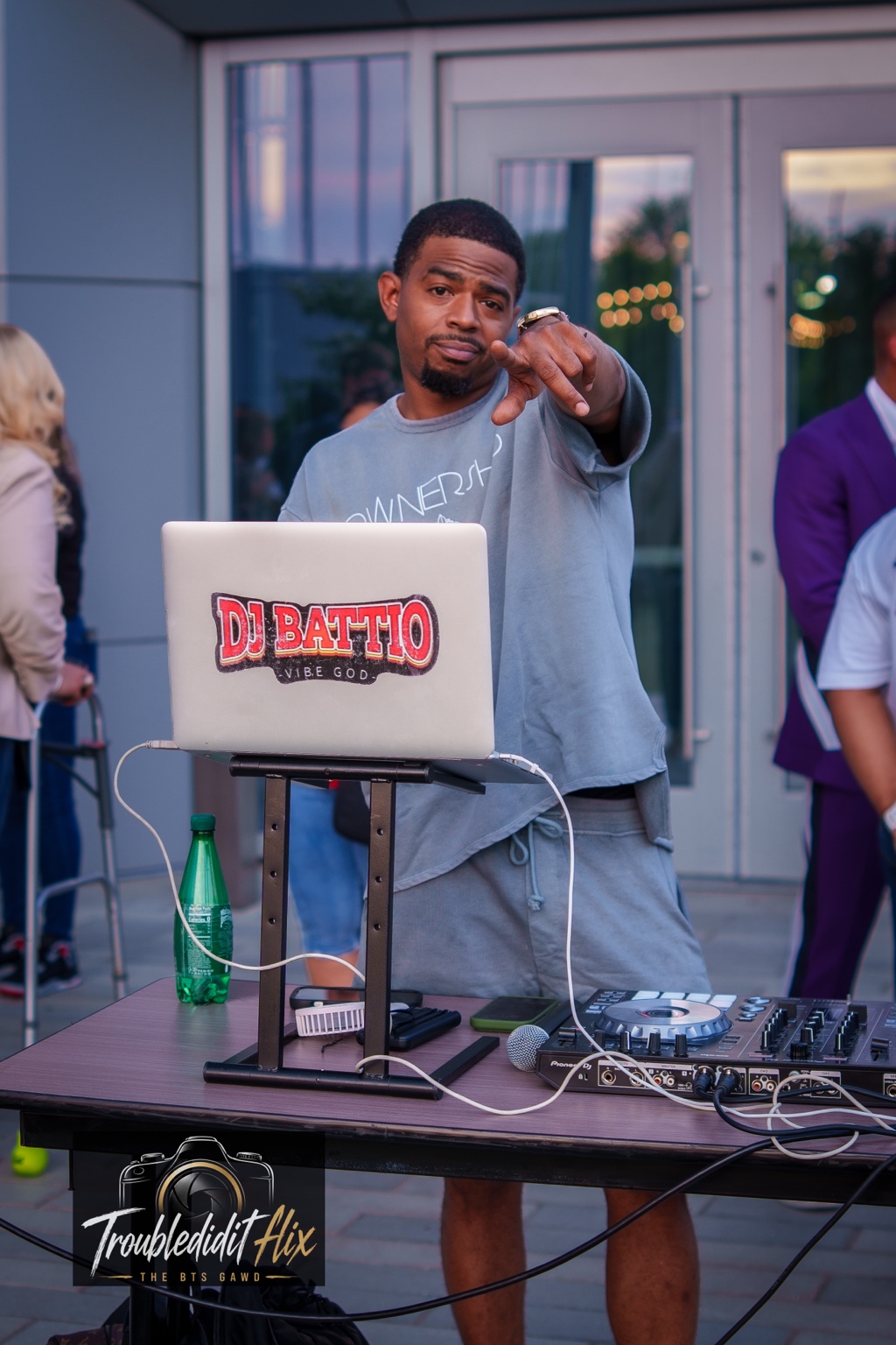 DJ Battio at a private event DJ setup