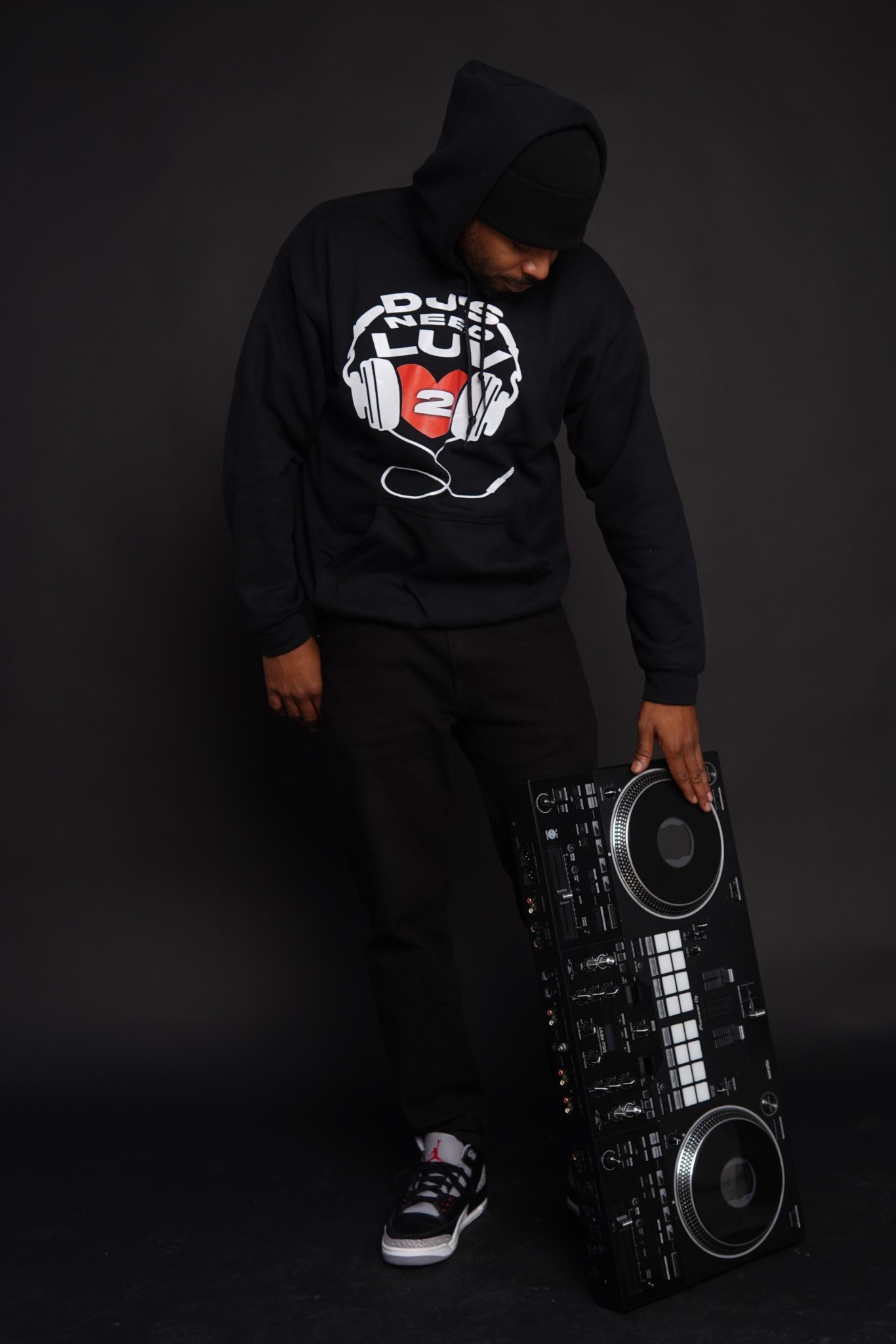 DJ Battio with professional DJ and event production equipment