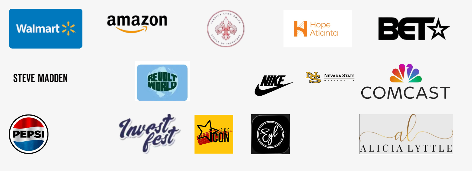 DJ Battio trusted by Walmart, Amazon, BET, Steve Madden, Nike, Comcast, Pepsi, Invest Fest, SK8 Icon and Nevada State University, and more